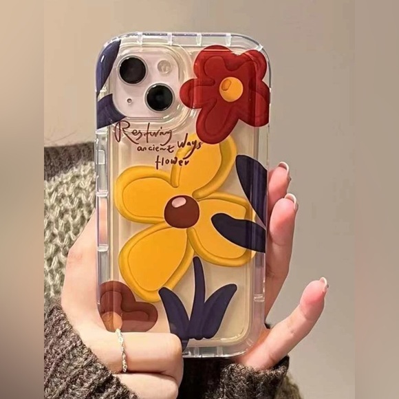 Floral Pattern Clear Phone Case Compatible With IPhone 15/15Pro/15Plus/15Promax - Picture 3 of 4